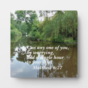 Matthew 6:27 Can any one of you, by worrying, add Plaque