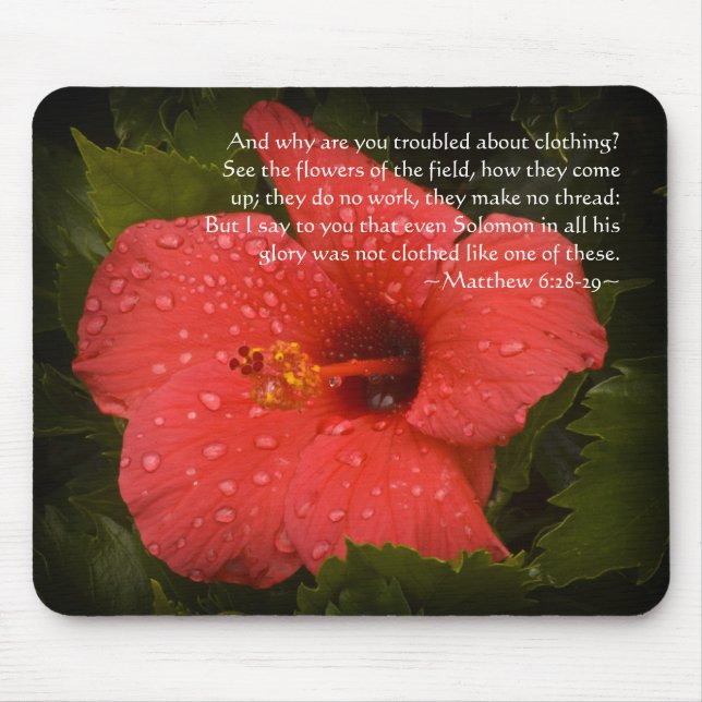 Matthew 6:28-29 Hibiscus Mouse Pad (Front)