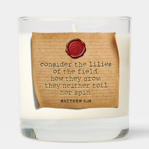 MATTHEW 6:28 - Candle