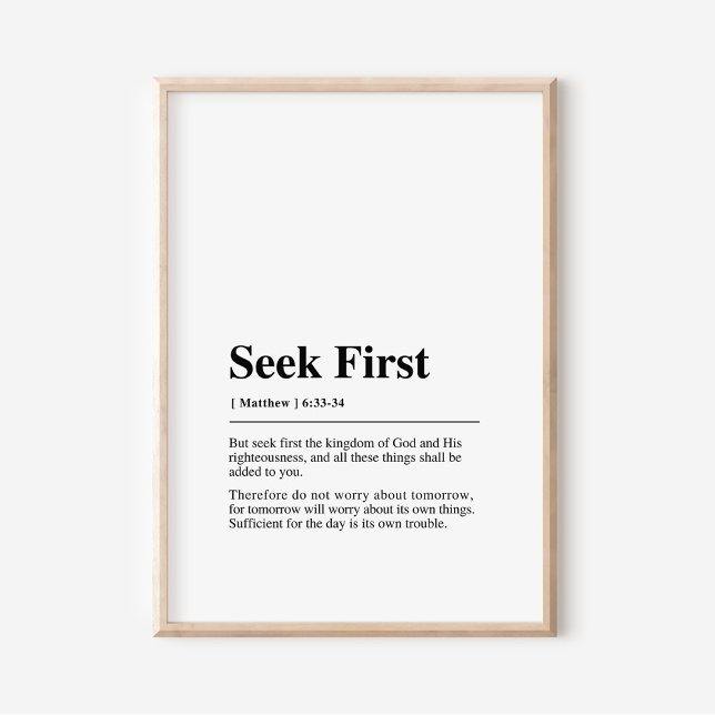 Matthew 6:33-34 Seek First Poster (Creator Uploaded)
