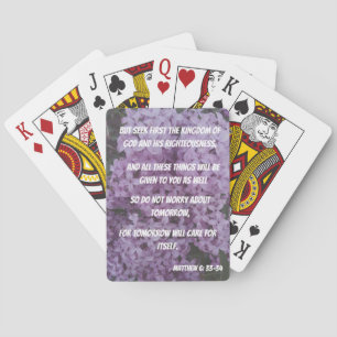 Matthew 6:33-34 Seek God Christian Poker Cards