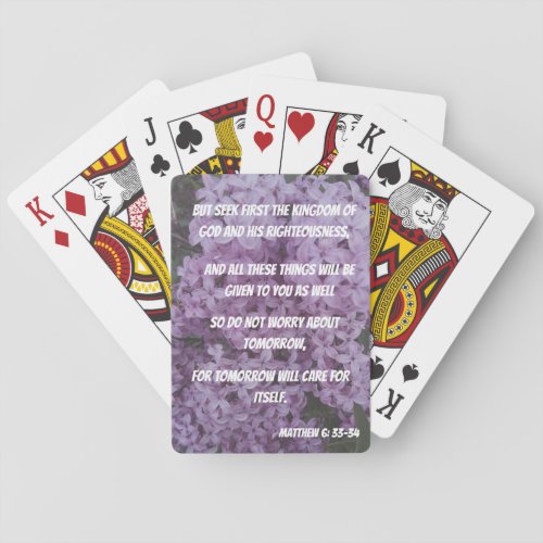 Matthew 633_34 Seek God Christian Poker Cards