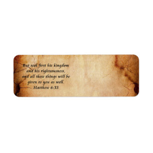 Matthew 6:33 address label