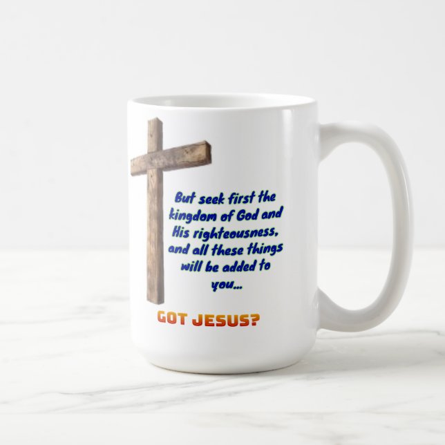 Matthew 6:33 Cross Coffee Mug (Right)