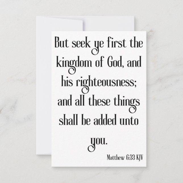 Matthew 6:33 KJV Bible Verse Greeting Card (Front)