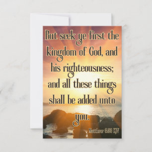 Matthew 6:33 KJV Bible Verse Pic Greeting Card
