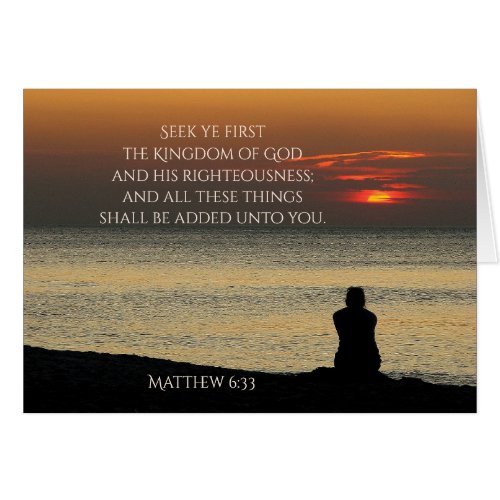 Matthew 633 Seek First Kingdom of God Card