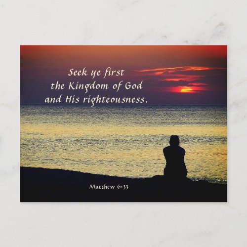 Matthew 633 Seek First Kingdom of God Ocean Postcard