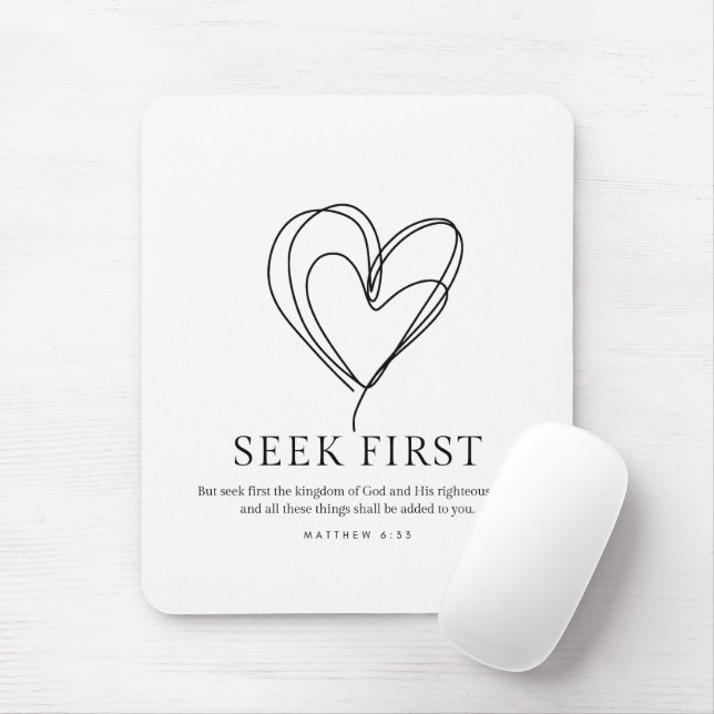 Matthew 6:33 Seek First the Kingdom of God Mouse Pad (With Mouse)