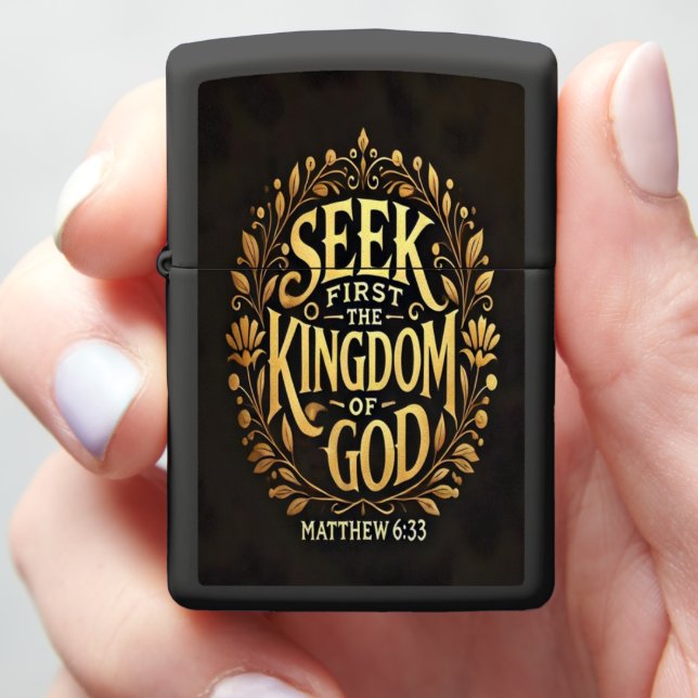 Matthew 6:33 zippo lighter (In Hand)