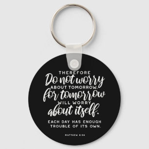 Matthew 6:34 Bible Verse Keychain