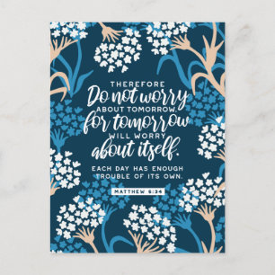 Matthew 6:34 Bible Verse Postcard