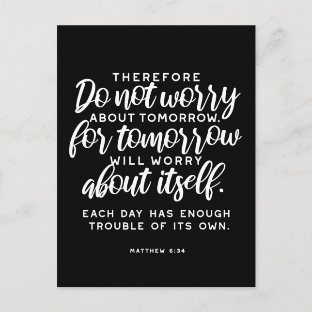 Matthew 6:34 Bible Verse Postcard (Front)