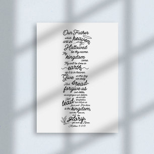 Matthew 6:9-13 Christian Bible Verse Faux Canvas Print