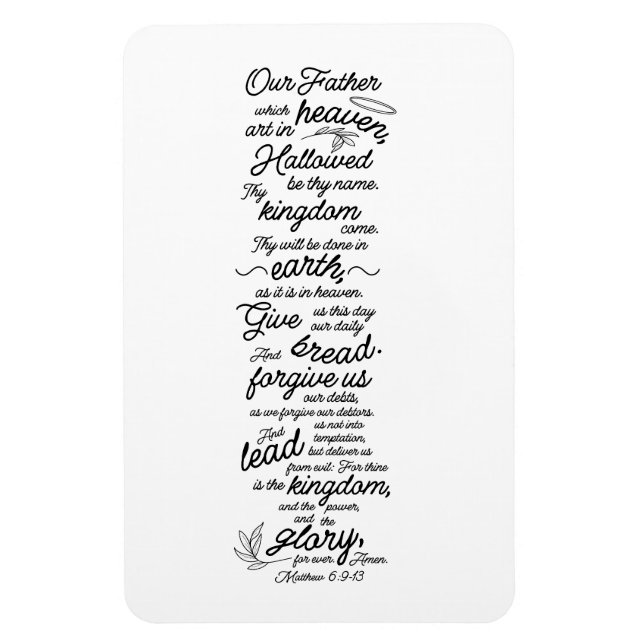 Matthew 6:9-13 The Lord's Prayer Bible Verse Magnet (Vertical)