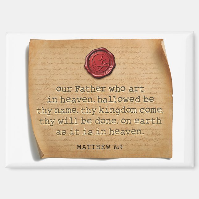 Matthew 6:9 Kitchen Magnet Home Accent (Front)