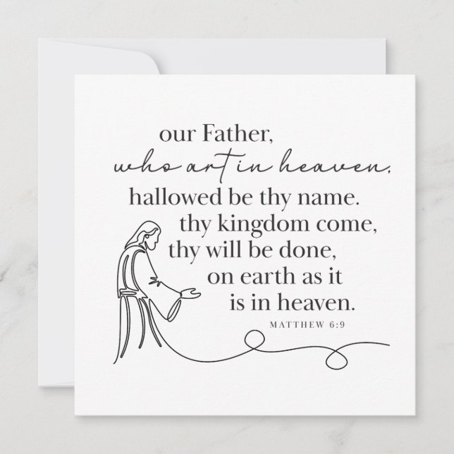 MATTHEW 6:9 - Personalized Note Card (Front)