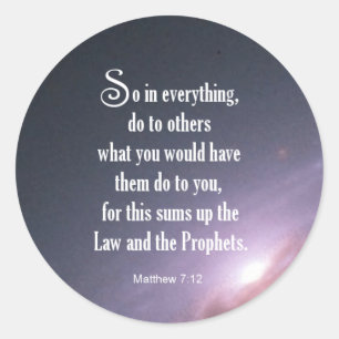 Matthew 7:12 classic round sticker