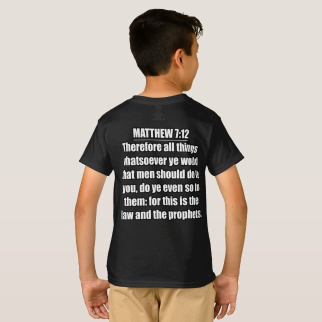 Matthew 7:12  KJV Bible Verse Typography  T-Shirt (Back Full)