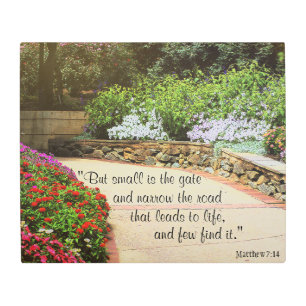 Matthew 7:14 Path Metal Print