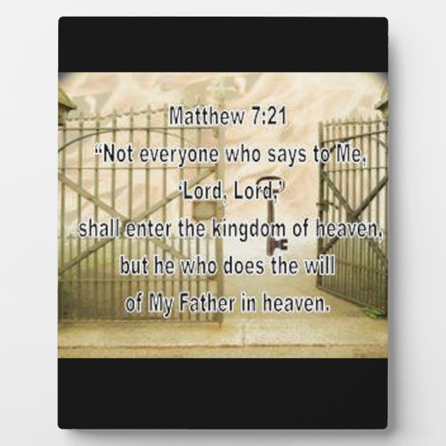 Matthew 7:21 plaque (Front)