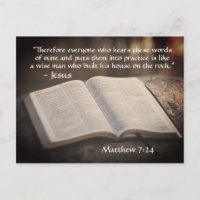 Matthew 7:24-25 Built his House on the Rock, Bible