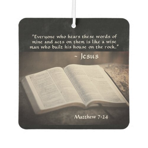 Matthew 724 Built his House on the Rock Bible Air Freshener