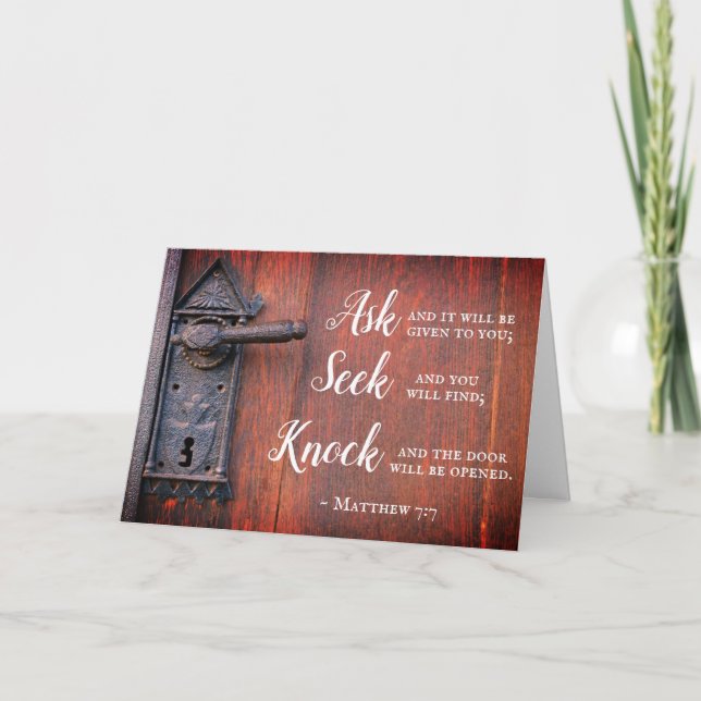 Matthew 7:7, Ask and it will be given Card (Front)