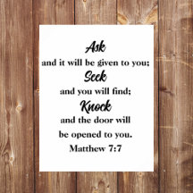 Matthew 7:7 Ask Seek Knock Bible Verse