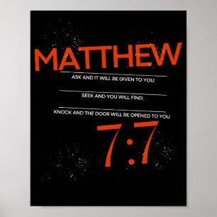 Matthew 7:7 Ask, Seek, Knock Scripture Art Poster