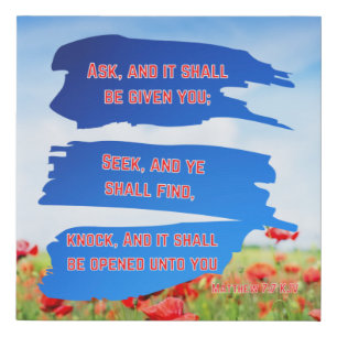 Matthew 7:7 Bible Verse KJV Pic Wall Art