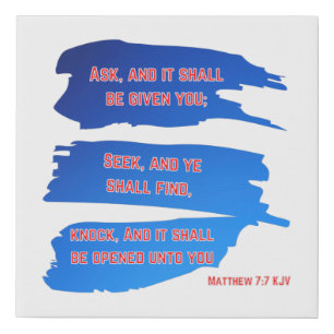 Matthew 7:7 Bible Verse KJV Wall Art