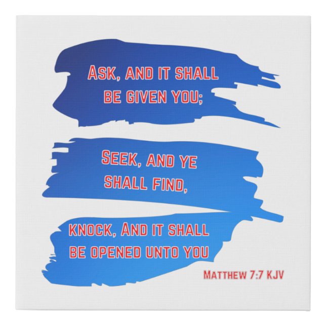 Matthew 7:7 Bible Verse KJV Wall Art (Front)