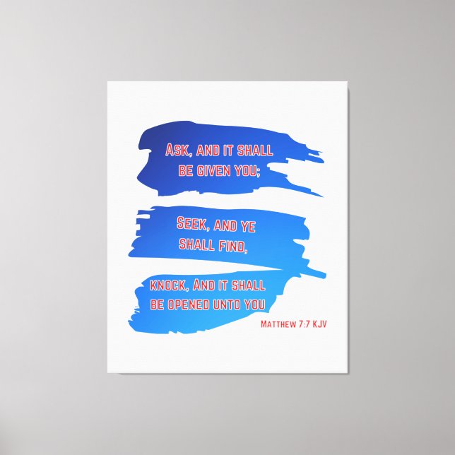 Matthew 7:7 Bible Verse KJV Wall Art (Front)