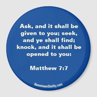 Matthew 7:7 Bible Verse magnet