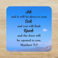 Matthew 7:7 Blue Sky Bible Verse