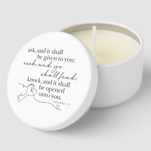 Matthew 7:7 Soy Candle Tin Gifts Mini Candle Favors