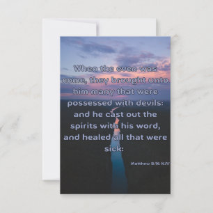 Matthew 8:16 KJV Bible Scripture Pic Greeting Card