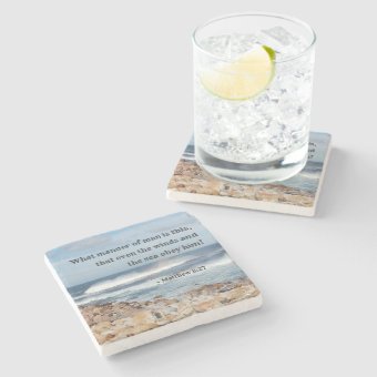 Matthew 8:27 Even the winds and sea obey Him Bible Stone Coaster | Zazzle