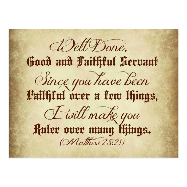 thy good and faithful servant
