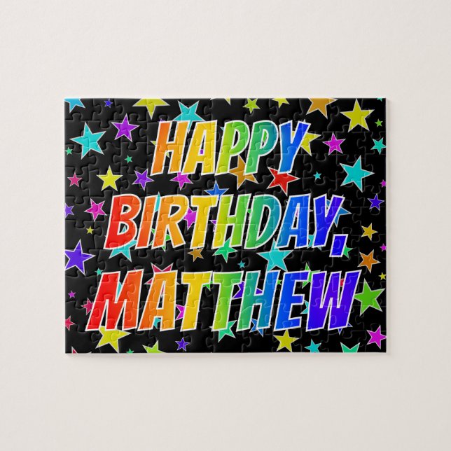 "MATTHEW" First Name, Fun "HAPPY BIRTHDAY" Jigsaw Puzzle (Horizontal)