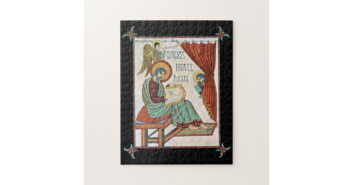 Matthew From Lindisfarne Medieval Manuscript Jigsaw Puzzle | Zazzle