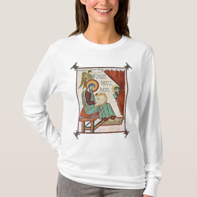 Matthew From Lindisfarne Medieval Manuscript T-Shirt (Front)