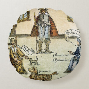 Matthew Hopkins (D 1647) Round Pillow