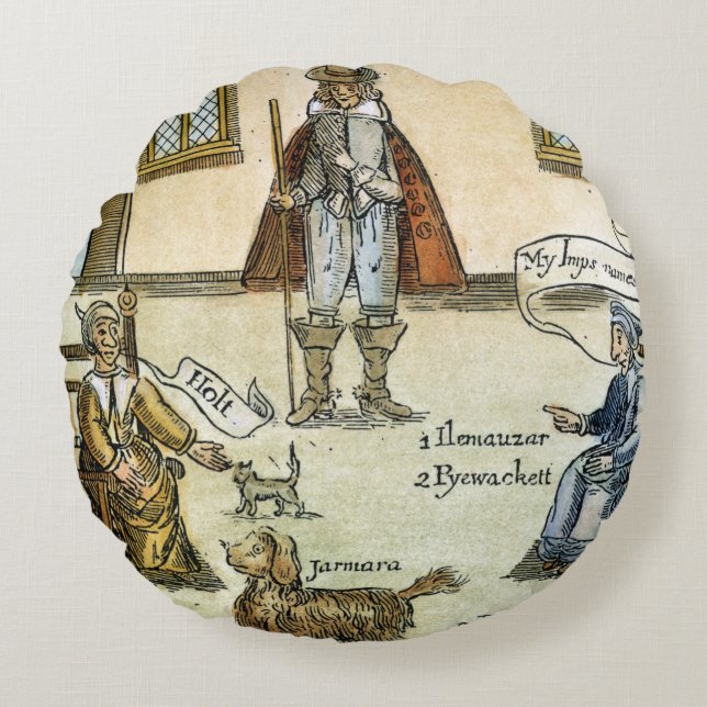 Matthew Hopkins (D 1647) Round Pillow (Front)