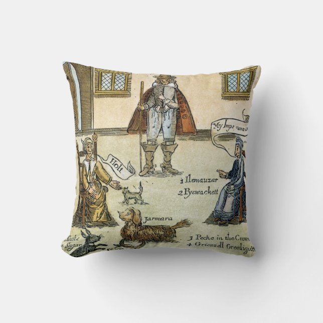 Matthew Hopkins (D 1647) Throw Pillow (Front)