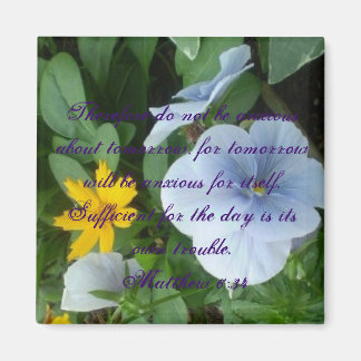 Matthew Inspirational FLOWERS Scripture ANXIOUS Magnet
