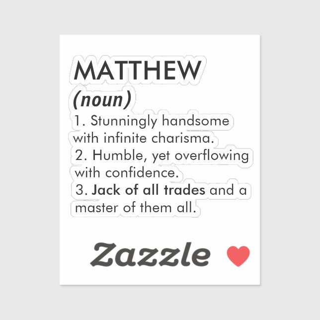 Matthew name, Editable name, Custom name Sticker (Sheet)