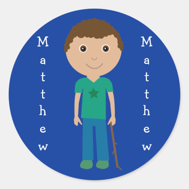 Matthew´s boy with stick stickers (Front)