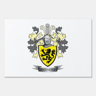 Matthews Family Crest Coat of Arms Sign